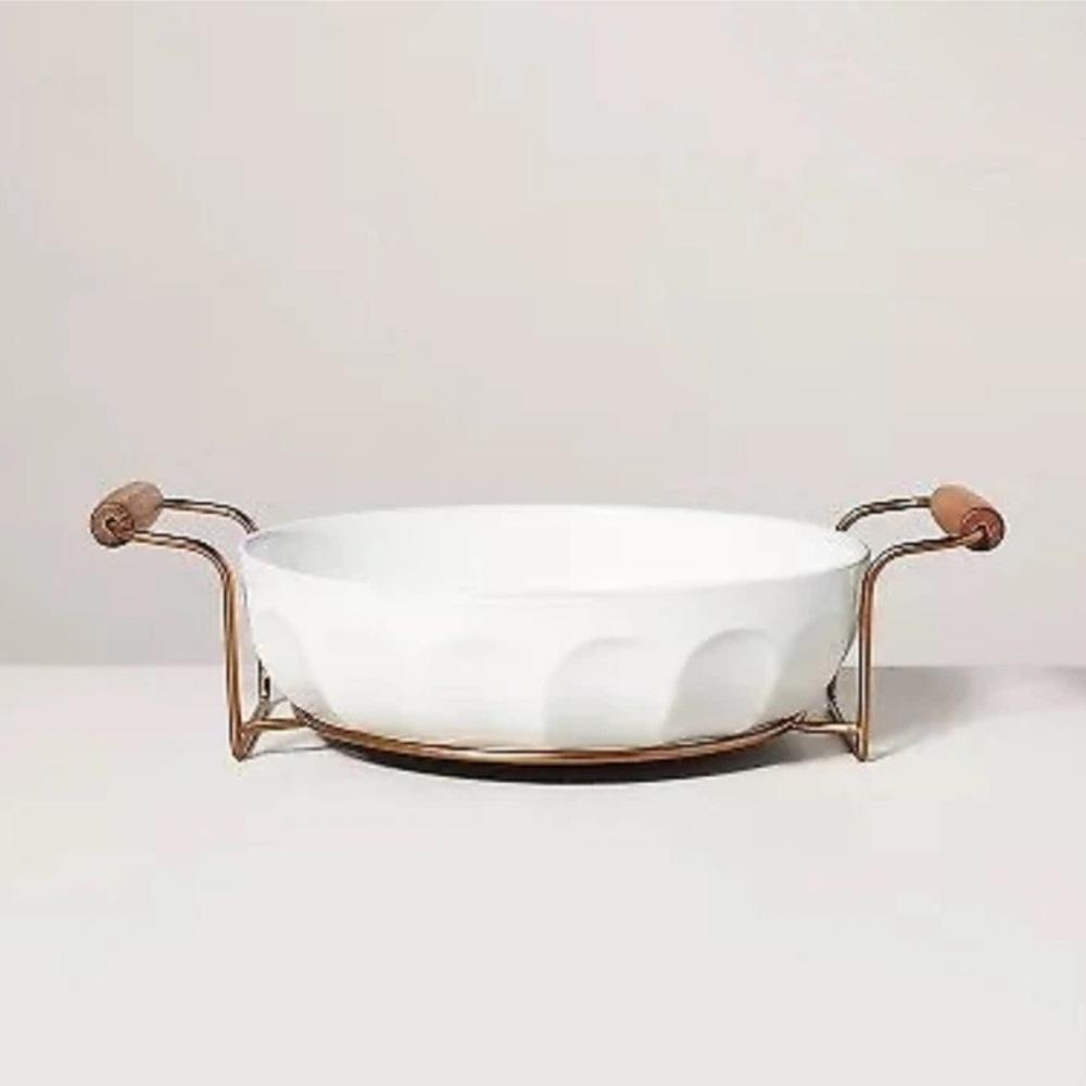 Hearth & Hand Magnolia Stoneware Baking Dish Oven-to-Table Set 500F Cream Fluted